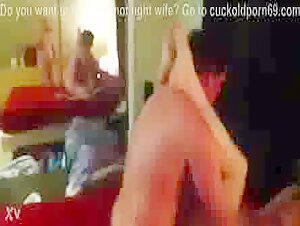 BBC Creampies Wife's Shaved Pussy While Cuckold Films