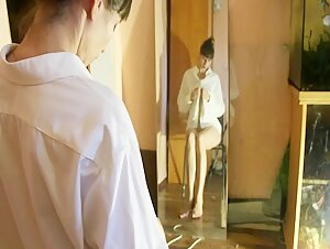 Mom Anyuta masturbates in front of mirror